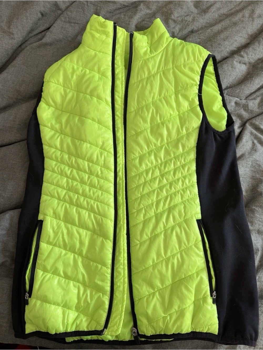 Xersion Neon Yellow and Black Quilted Women's Vest
